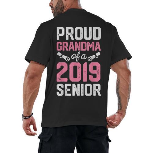 Proud Grandma Of A Class 2019 Senior T Shirt Graduation Men's Back Print T-Shirt - Best Gift Smart