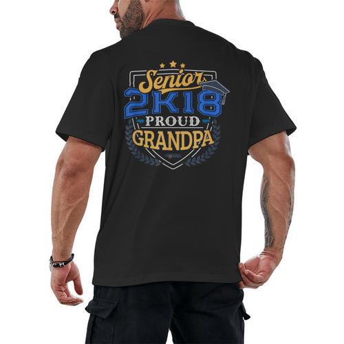 Proud Grandpa Of 2018 Senior Shirt Graduation Grad 2K18 Men's Back Print T-Shirt - Best Gift Smart