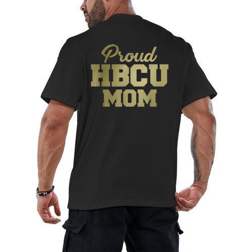 Proud HBCU Mom Graduation College Men's Back Print T-Shirt - Best Gift Smart