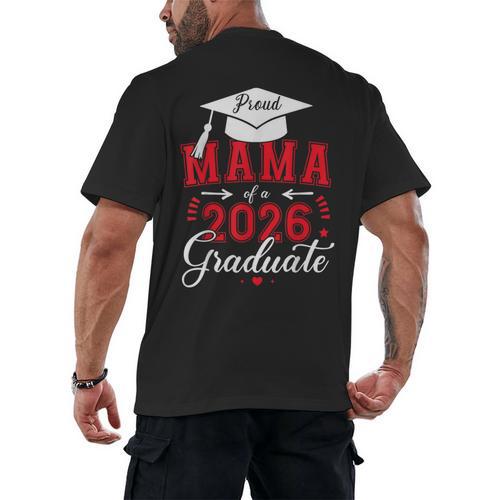 Proud Mama Of a Class Of 2026 Graduate For Graduation Men's Back Print T-Shirt - Best Gift Smart