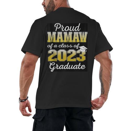 Proud Mamaw Of 2023 Graduate Class 2023 Graduation Family Men's Back Print T-Shirt - Best Gift Smart