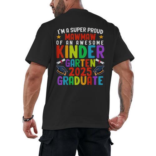 Proud MAWMAW Of Awesome Kindergarten Pre-K Graduation 2025 Men's Back Print T-Shirt - Best Gift Smart
