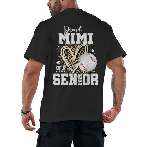 Proud Mimi Of A 2026 Senior Baseball Graduation Leopard Men's Back Print T-Shirt - Best Gift Smart