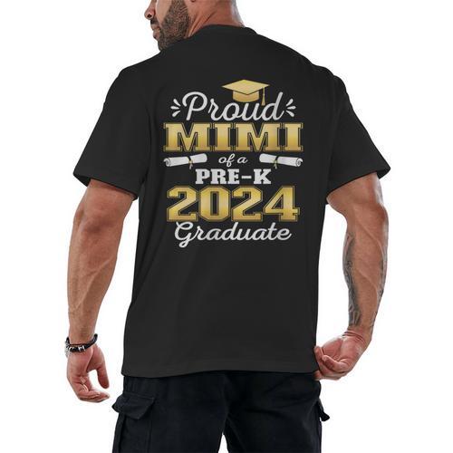 Proud Mimi Of Pre K School Graduate 2024 Graduation Mimi Men's Back Print T-Shirt - Best Gift Smart