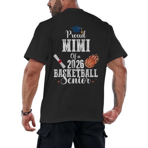 Proud MIMI Of 2026 Basketball Senior Class Graduation Men's Back Print T-Shirt - Best Gift Smart