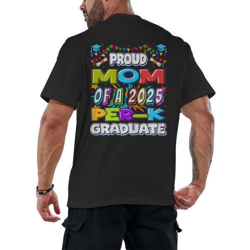 Proud MOM Of a 2025 PRE-K Graduate -Graduation Men's Back Print T-Shirt - Best Gift Smart