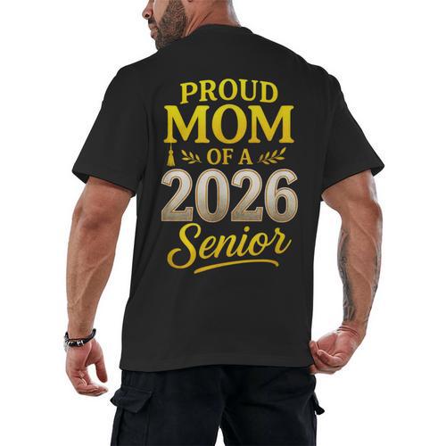 Proud Mom Of A 2026 Senior Graduation Pride Men's Back Print T-Shirt - Best Gift Smart