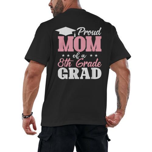 Proud Mom Of An Awesome 8th Grade Graduate 2026 Graduation Men's Back Print T-Shirt - Best Gift Smart