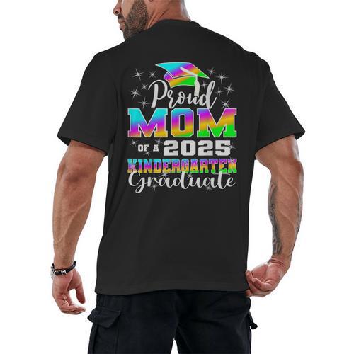 Proud Mom Of Kindergarten Graduate 2025 Graduation Mom Men's Back Print T-Shirt - Best Gift Smart