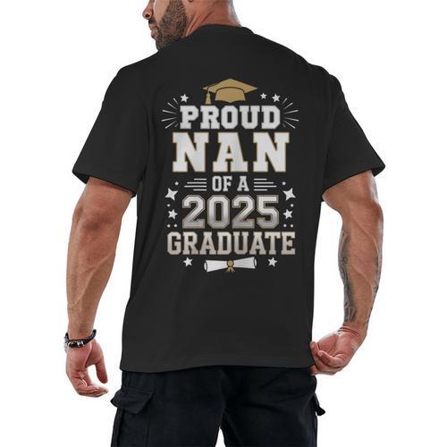Proud Nan Of A Class Of 2025 Graduate Senior Graduation Men's Back Print T-Shirt - Best Gift Smart