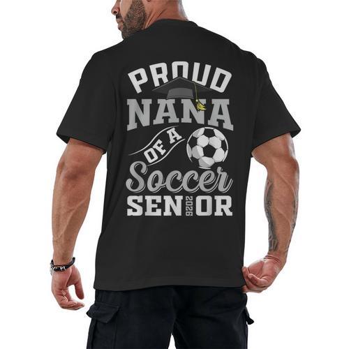 Proud Nana Of a Soccer Senior Class Of 2026 Graduation Men's Back Print T-Shirt - Best Gift Smart