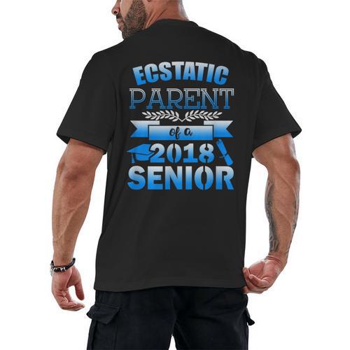 Proud Parent Of a 2018 Senior Graduation Men's Back Print T-Shirt - Best Gift Smart