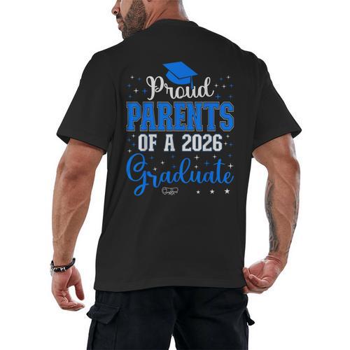 Proud Parents Of a Class Of 2026 Graduate For Graduation Men's Back Print T-Shirt - Best Gift Smart