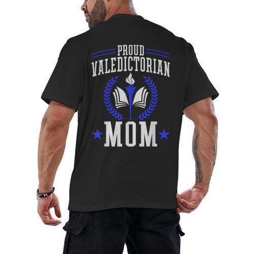 Proud Valedictorian Mom Graduation Grad Mom Class Of 2025 Men's Back Print T-Shirt - Best Gift Smart