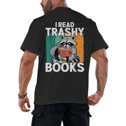 Raccoon Smutty Book Lover Spicy Romance Novels Women's Men's Back Print T-Shirt - Bookorys DE