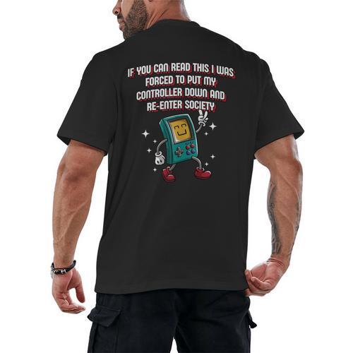 If You Can Read This Gamer Humor Gaming Introvert Men's Back Print T-Shirt - Raresse
