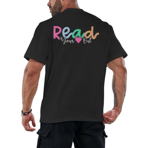 Read Your Heart Out Reading Librarian Book Across America Men's Back Print T-Shirt - Bookorys
