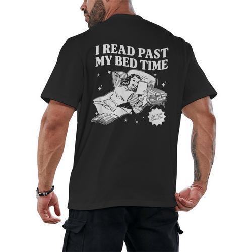 I Read Past My Bedtime Late Night Readers Book Club Men's Back Print T-Shirt - Bookorys CA