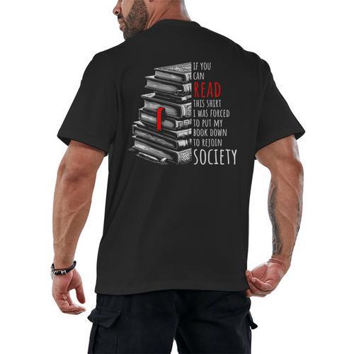 If You Can Read This Shirt I Was Forced To Put My Book Down Men's Back Print T-Shirt - Bookorys