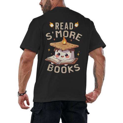 Read S'More Book Marshmallow Book Reading Lover Men's Back Print T-Shirt - Bookorys