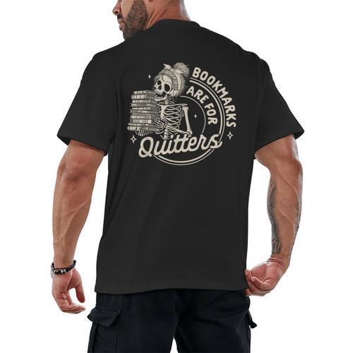 Reading Book Bookish Book Club Bookmarks Are For Quitters Men's Back Print T-Shirt - Bookorys CA