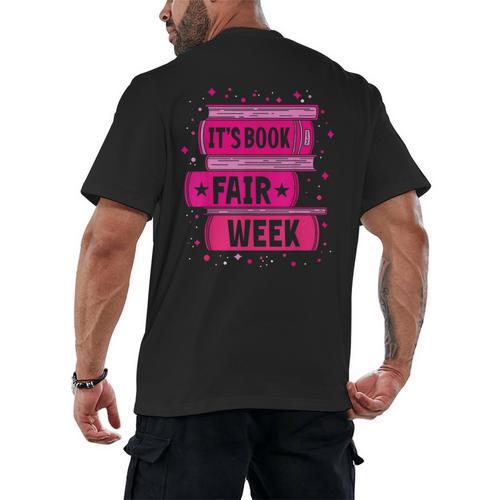 Reading Books Its Book Fair Week Men's Back Print T-Shirt - Bookorys