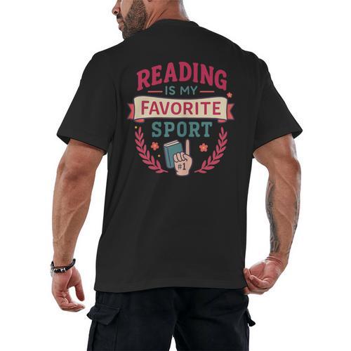 Reading Is My Favorite Sport Book Lover Keepsake For Women Men's Back Print T-Shirt - Bookorys