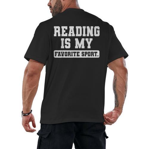 Reading Is My Favorite Sport Book Lover Reader Men's Back Print T-Shirt - Bookorys AU