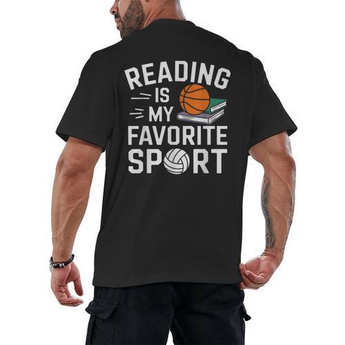 Reading Is My Favorite Sport Reading Book Lover Reader Men's Back Print T-Shirt - Bookorys UK