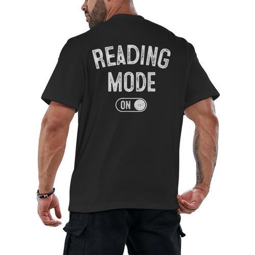 Reading Mode On Book Lover Librarian Teacher Men's Back Print T-Shirt - Bookorys DE