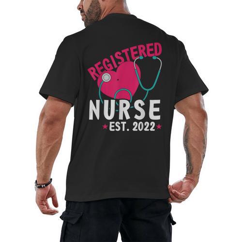 Registered Nurse Est 2022 Nursing Student RN Fun Graduation Men's Back Print T-Shirt - Best Gift Smart