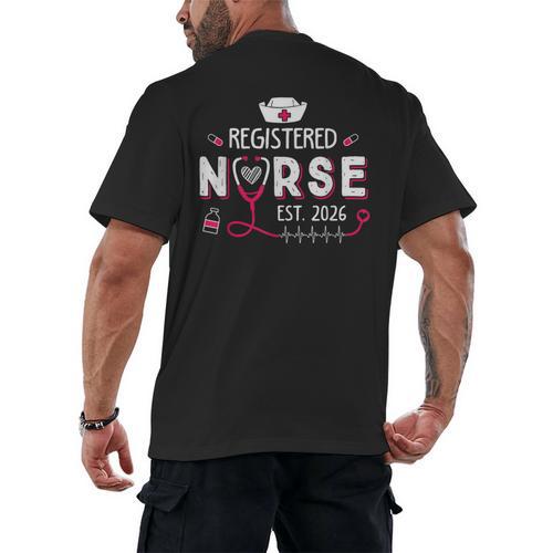 Registered Nurse Est 2026 Nursing Student RN Graduation Men's Back Print T-Shirt - Best Gift Smart