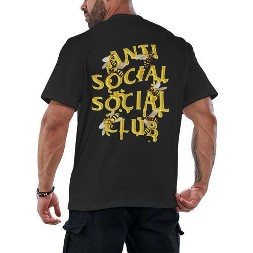 Retro Anti Social Club Bees Introvert Women Men Men's Back Print T-Shirt - Raresse