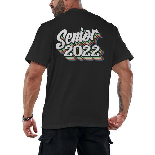 Retro Senior Class Of 2022 Men Women Graduation 90's Grad Men's Back Print T-Shirt - Best Gift Smart