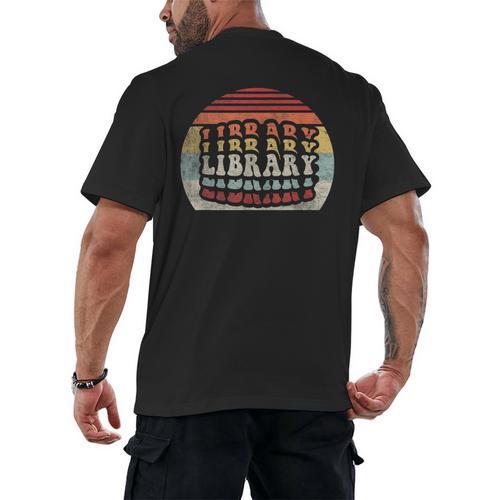 Retro Vintage Bookworm Library Shirt Book Lover Men's Back Print T-Shirt - Bookorys UK