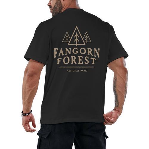 Retro Vintage Fangorn Forest National Park Bookworms Saying Men's Back Print T-Shirt - Bookorys UK