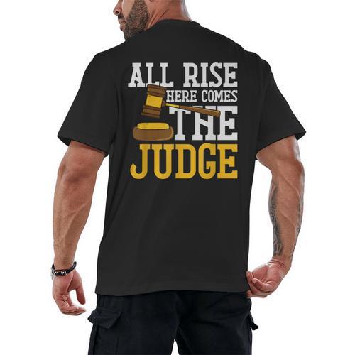 All Rise Here Comes The Judge Lawyer Graduation Quote Men's Back Print T-Shirt - Best Gift Smart