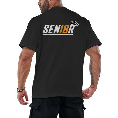 Senior 18 High School Graduation Eighteen Year Old Grad Men's Back Print T-Shirt - Best Gift Smart