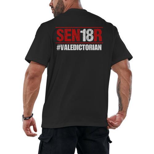 Senior 2018 Valedictorian School Colors Graduation Men's Back Print T-Shirt - Best Gift Smart