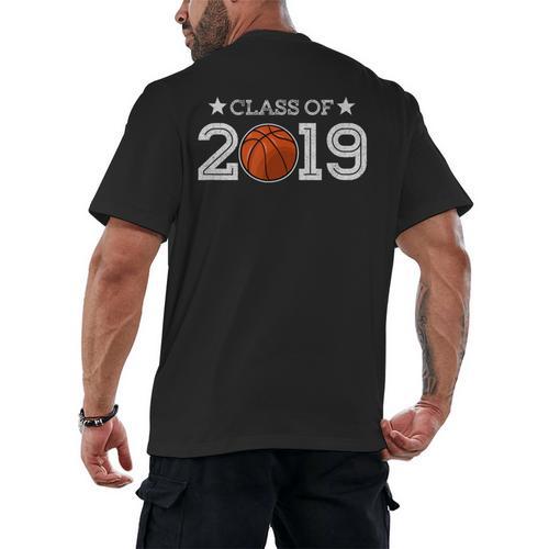 Senior 2019 Basketball Shirt Graduation Class Of 2019 Stars Men's Back Print T-Shirt - Best Gift Smart
