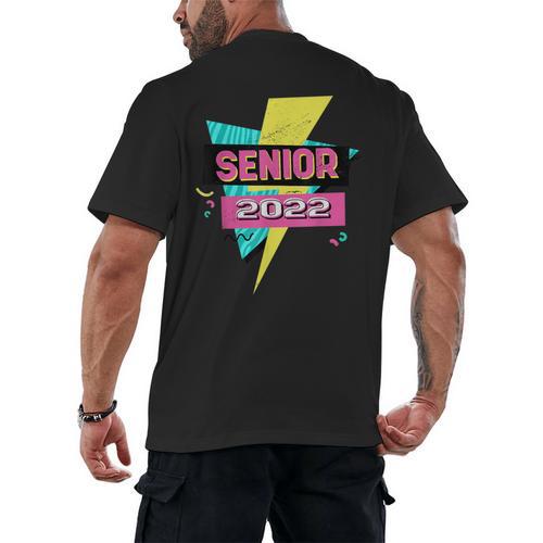 Senior 2022 Graduation Class Of 2022 Retro 90's Graduation Men's Back Print T-Shirt - Best Gift Smart