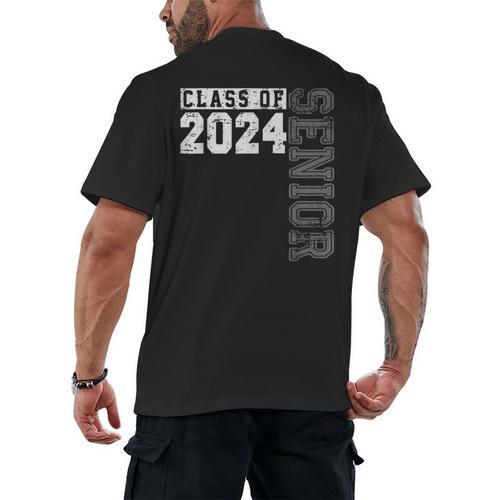 Senior 2024 Class Of 2024 Seniors Graduation 2024 Senior 24 Men's Back Print T-Shirt - Best Gift Smart