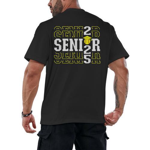 Senior 2025 Softball Class Of 2025 Graduation Men's Back Print T-Shirt - Best Gift Smart