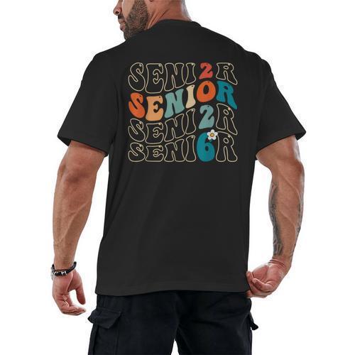 Senior 2026 Class Of 2026 Retro Groovy Graduation Grad Women Men's Back Print T-Shirt - Best Gift Smart