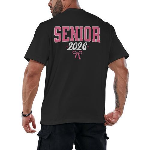 Senior 2026 Pink Coquette Bow Class Of 2026 Graduation Women Men's Back Print T-Shirt - Best Gift Smart