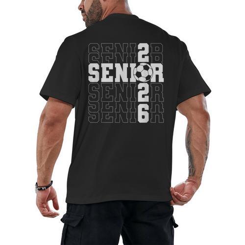 Senior 2026 Soccer Player Class Of 2026 Senior Graduation Men's Back Print T-Shirt - Best Gift Smart