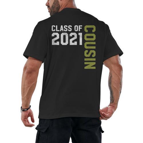 Senior Class Of 2021 Cousin Graduation Men's Back Print T-Shirt - Best Gift Smart