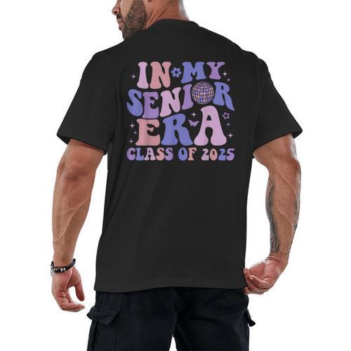 In My Senior Era Class Of 2025 Groovy Senior 2025 Graduation Men's Back Print T-Shirt - Best Gift Smart