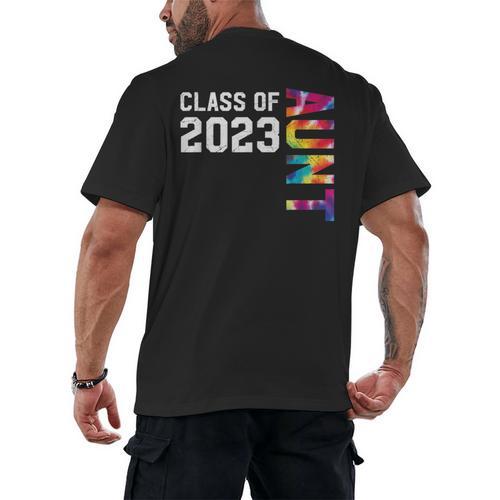 Senior Graduation Class Of 2023 Aunt Senior Tie Dye Men's Back Print T-Shirt - Best Gift Smart