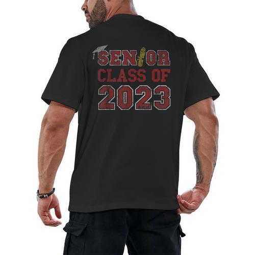 Senior Graduation Class Of 2023 High School College Graduate Men's Back Print T-Shirt - Best Gift Smart